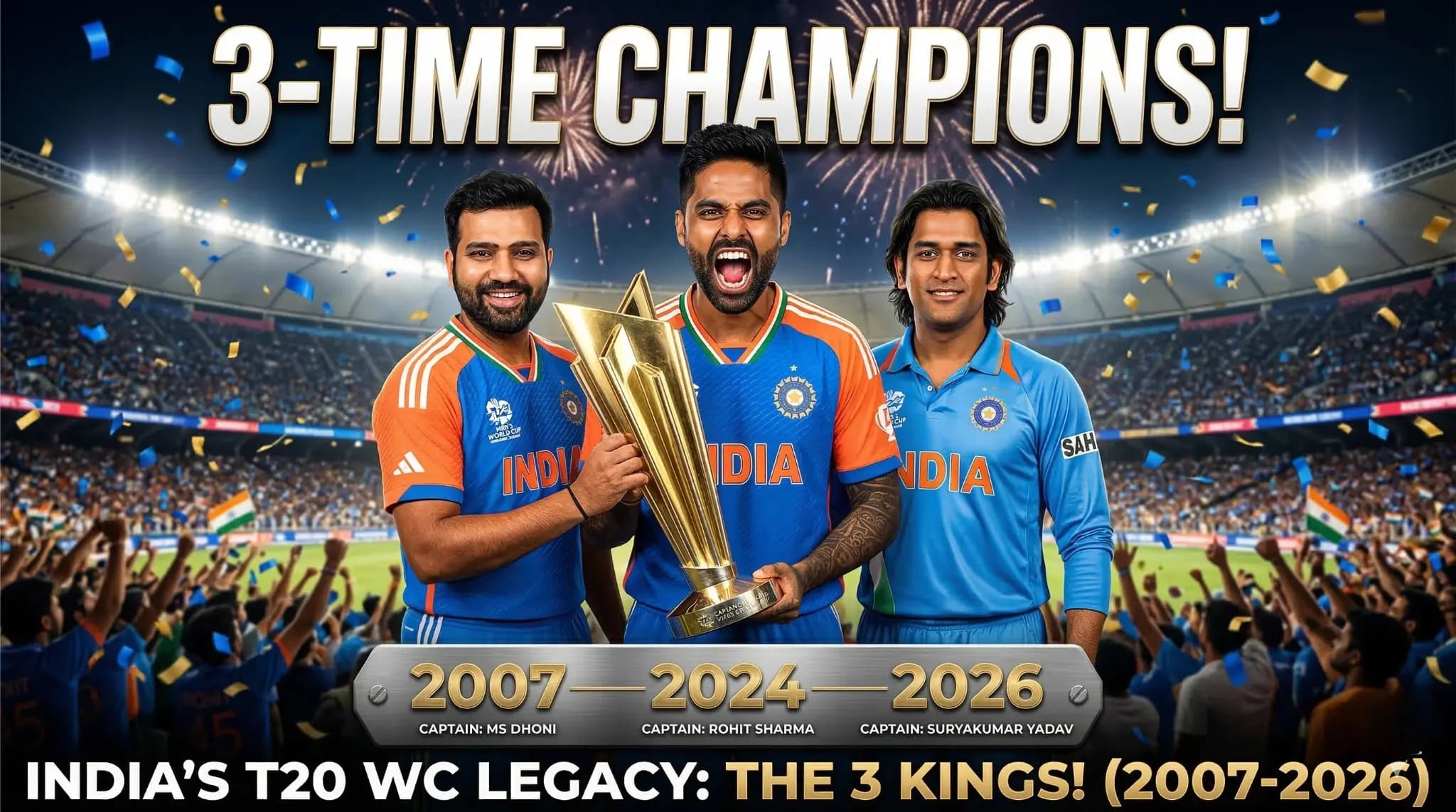 3-Time Champions! India Makes History: All T20 World Cup Winners List