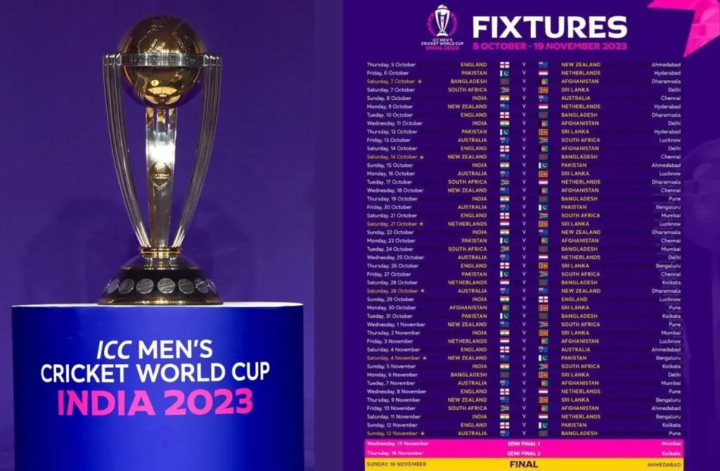 Cricket World Cup 2023 Schedule After Qualifiers