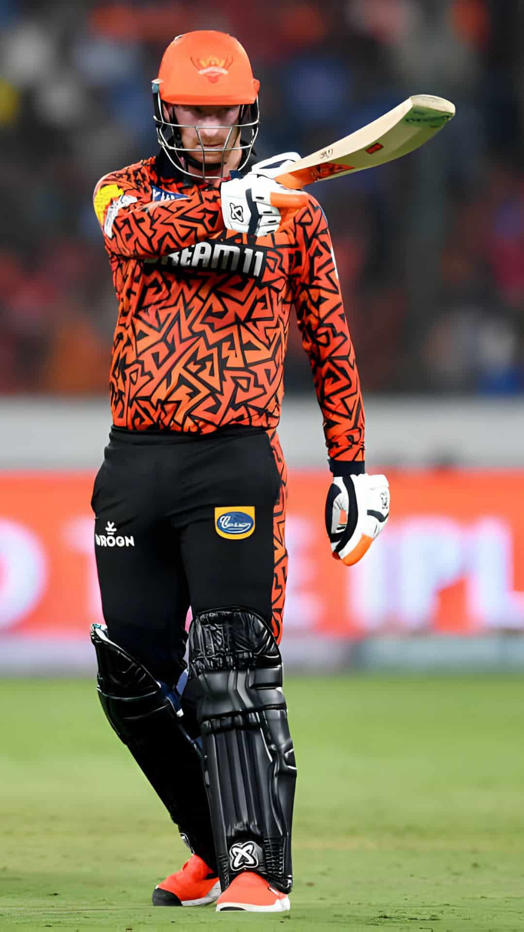 Sunrisers Hyderabad's Heinrich Klaasen celebrates after scoring a half-century (50 runs) during the Indian Premier League 